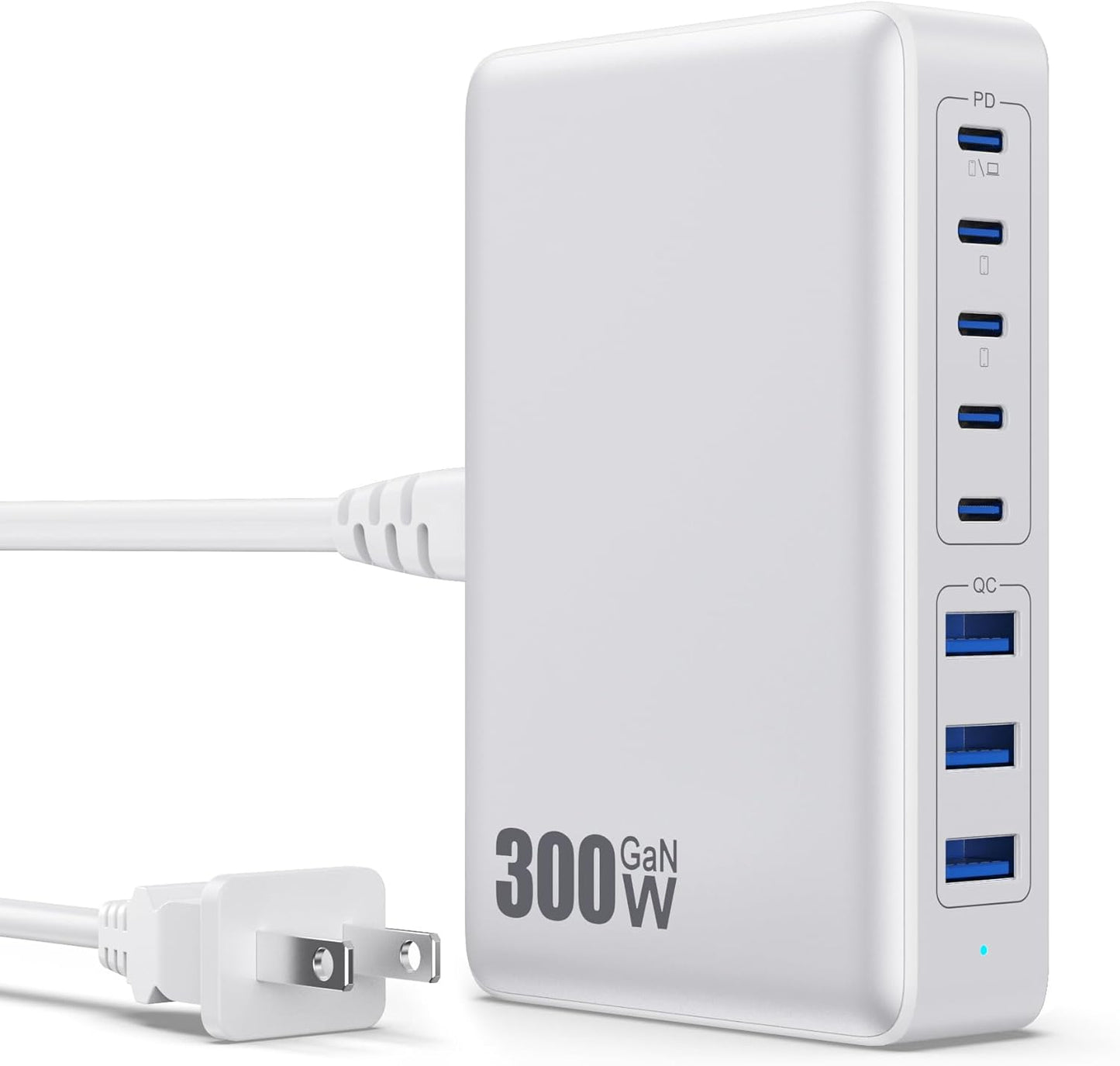 300W 8-Port GaN Charger for Faster Charging