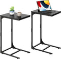 C-Shaped End Table Set of 2 - Slim Couch Side Tables for Small Spaces