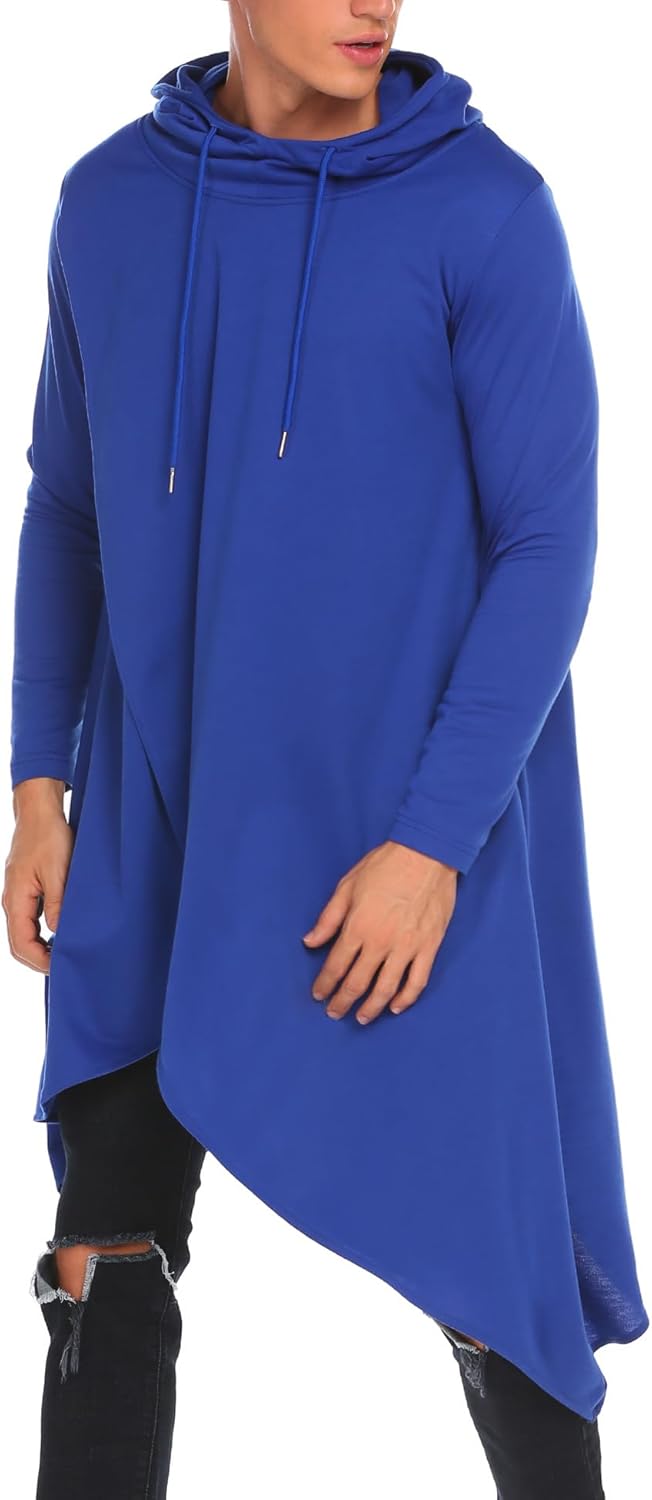 Stylish COOFANDY Men's Hooded Poncho Cape for Casual Wear