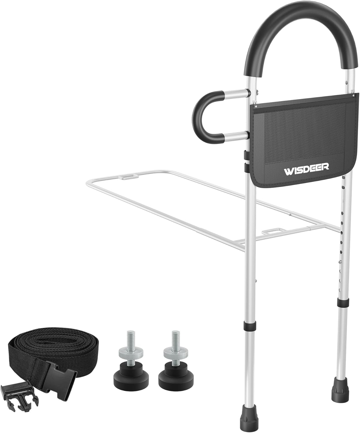 Bed Rails for Elderly Adults with Storage Pocket and Dual Handles