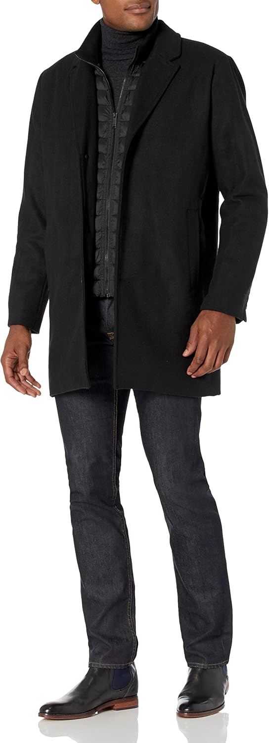 DOCKERS mens Henry Wool Blend Top Coat for Warmth & Style