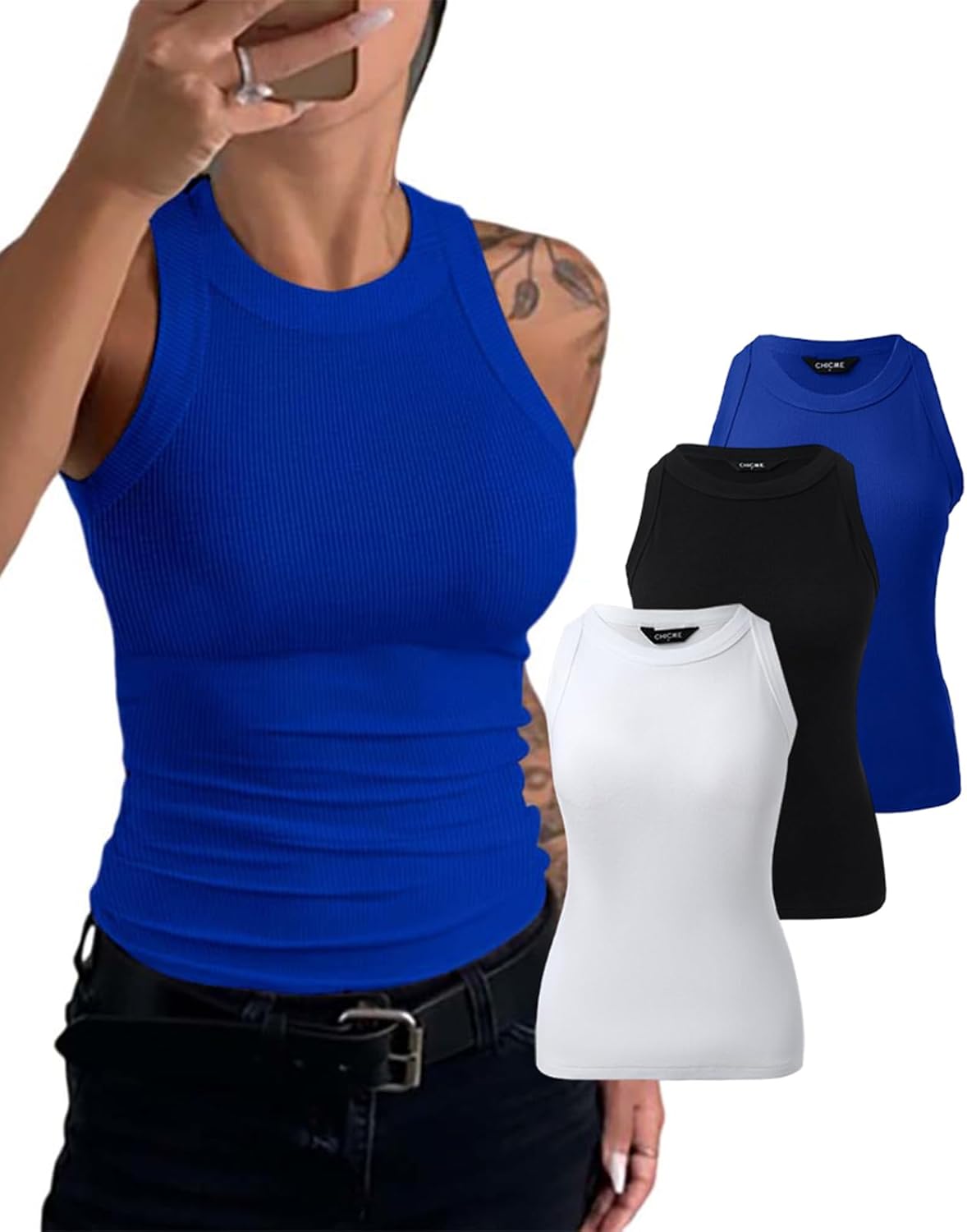Chicme 3 Piece Womens Tank Tops for Stylish Summer Wear