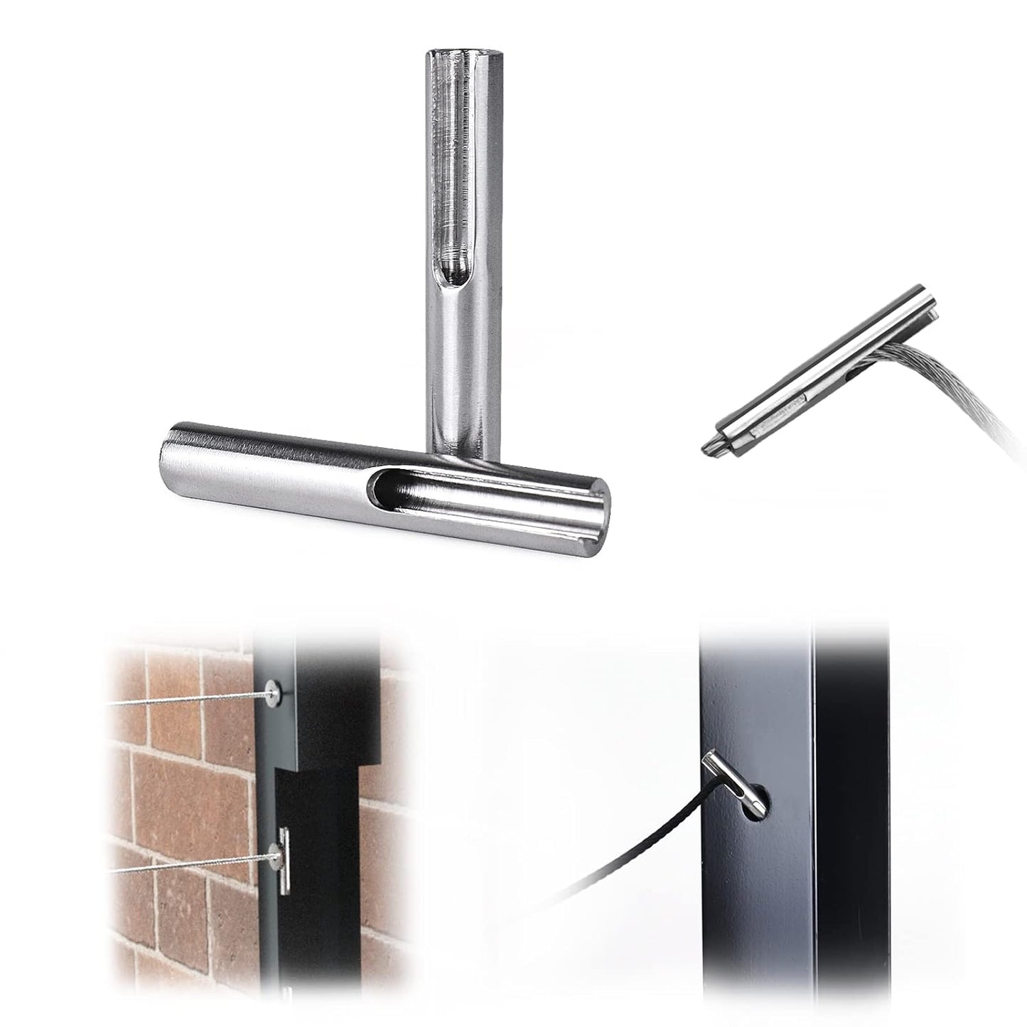 Muzata 20 Pack 1/8in Invisible Cable Railing Kit for Metal Posts