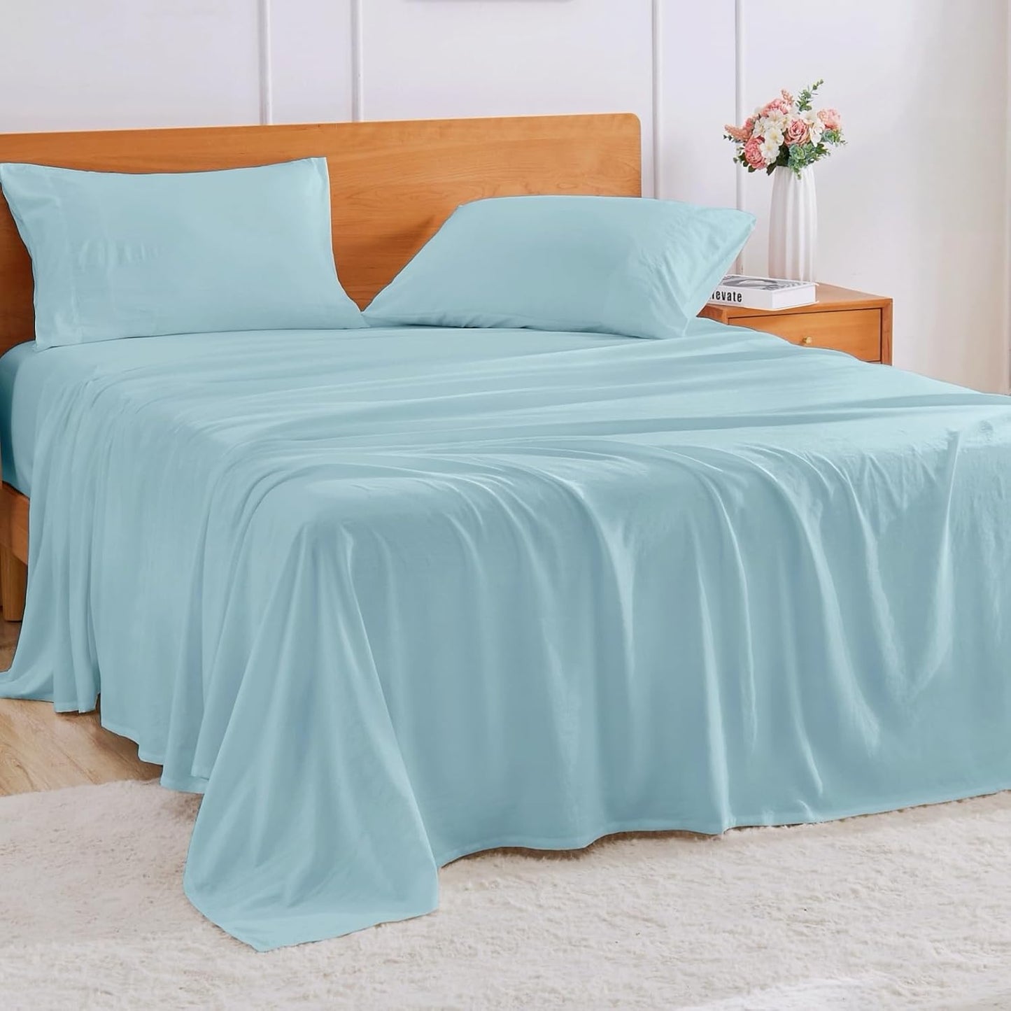 GOKOTTA 4-Pcs Queen Sheet Set - Ultra Soft Deep Pocket Sheets