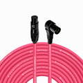 Balanced XLR Cable Female to Right Angle XLR Male - 150 ft Pink