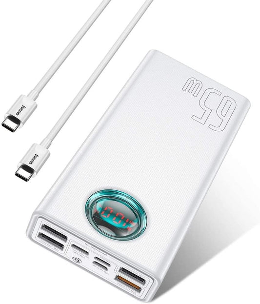 Baseus 30,000mAh Power Bank: 65W Fast Charge for Multiple Devices