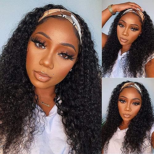 WENYAN Headband Wig Human Hair Deep Wave 22 Inch for Women