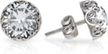 925 Sterling Silver Gemstone Studs Earrings for Women - Timeless White