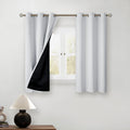 Greyish White Short Blackout Curtains 54in - Thermal, Noise Reducing
