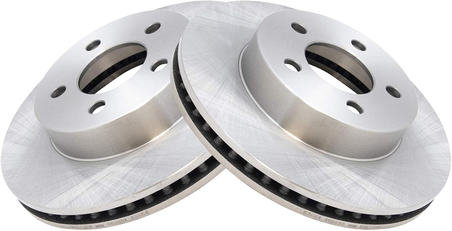TRQ Front Brake Rotors Set Vented for 2002-2007 Jeep Liberty