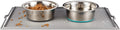 Deep Stainless Steel Anti-Slip Dog Bowls with Silicone Mat - 2 Bowls