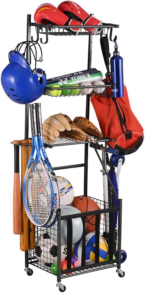 Snail Sports Equipment Storage Organizer for Garage & Gym