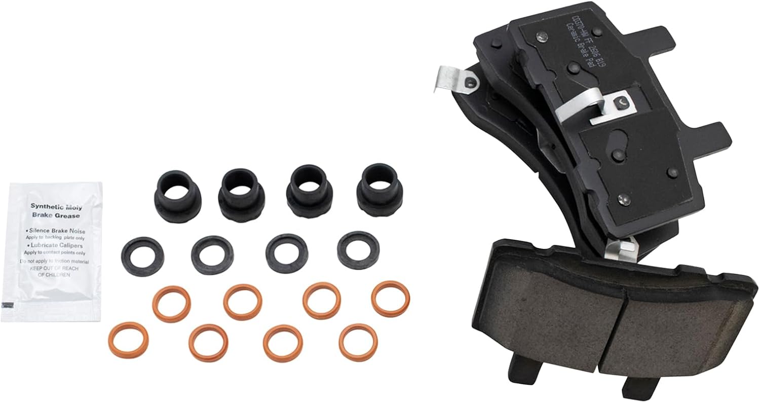 TRQ Front Ceramic Brake Pad Kit for Chevy Dodge GMC Trucks