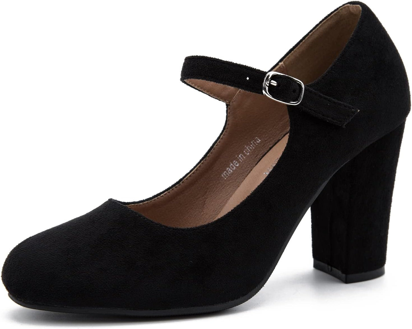 Women's Mary Jane Heels Closed Toe Chunky Heel Pumps for Style