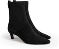 Coutgo Womens Ankle Boots Low Kitten Heel Pointed Toe (Style 7VRQ)