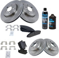 TRQ Brake Pad & Rotor Kit with Chemical Kit - Full Front & Rear Set