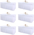 6 Packs White Spandex Tableclothes for 6 Foot Rectangle Table