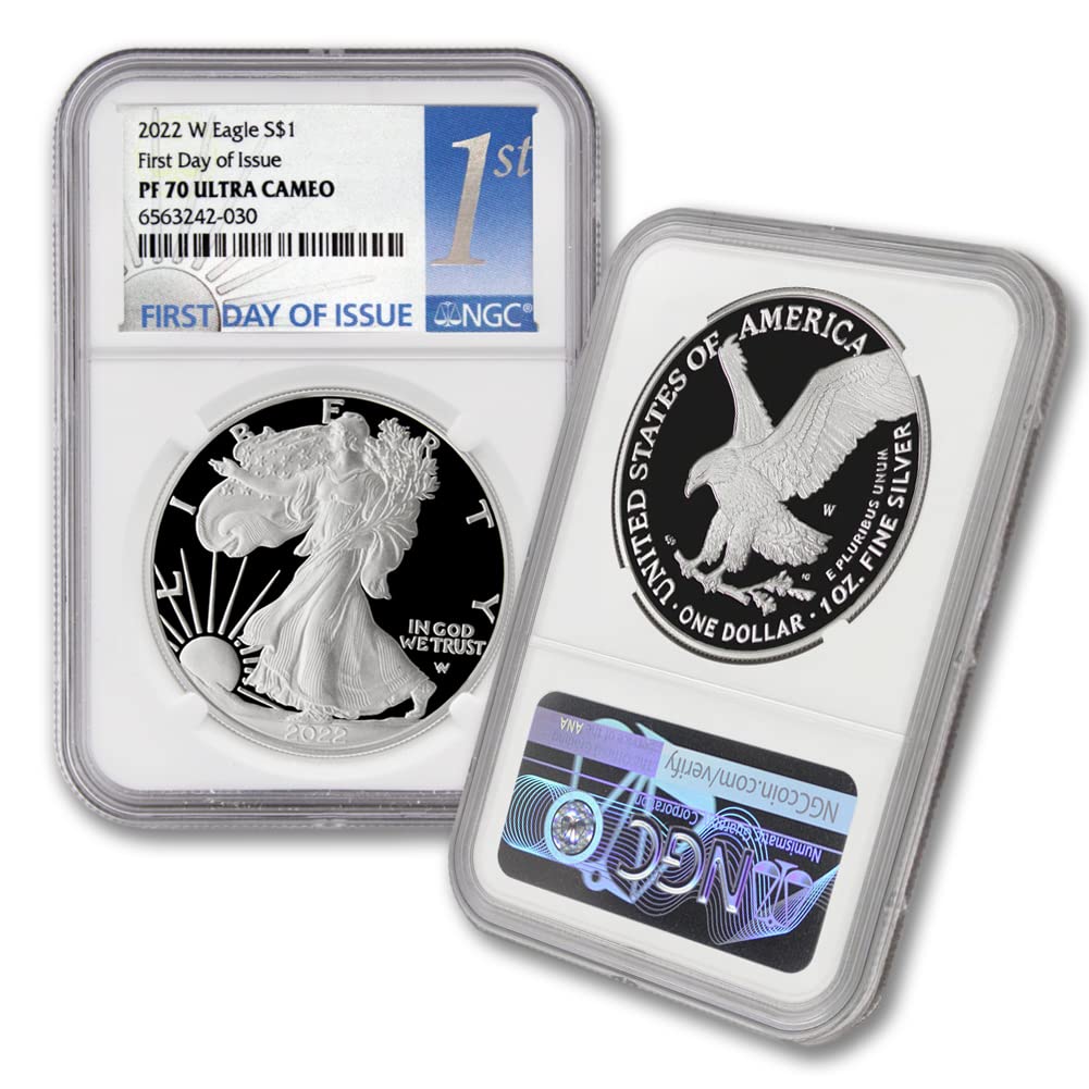 2022 W 1 oz Proof American Silver Eagle Coin - PF70 Ultra Cameo