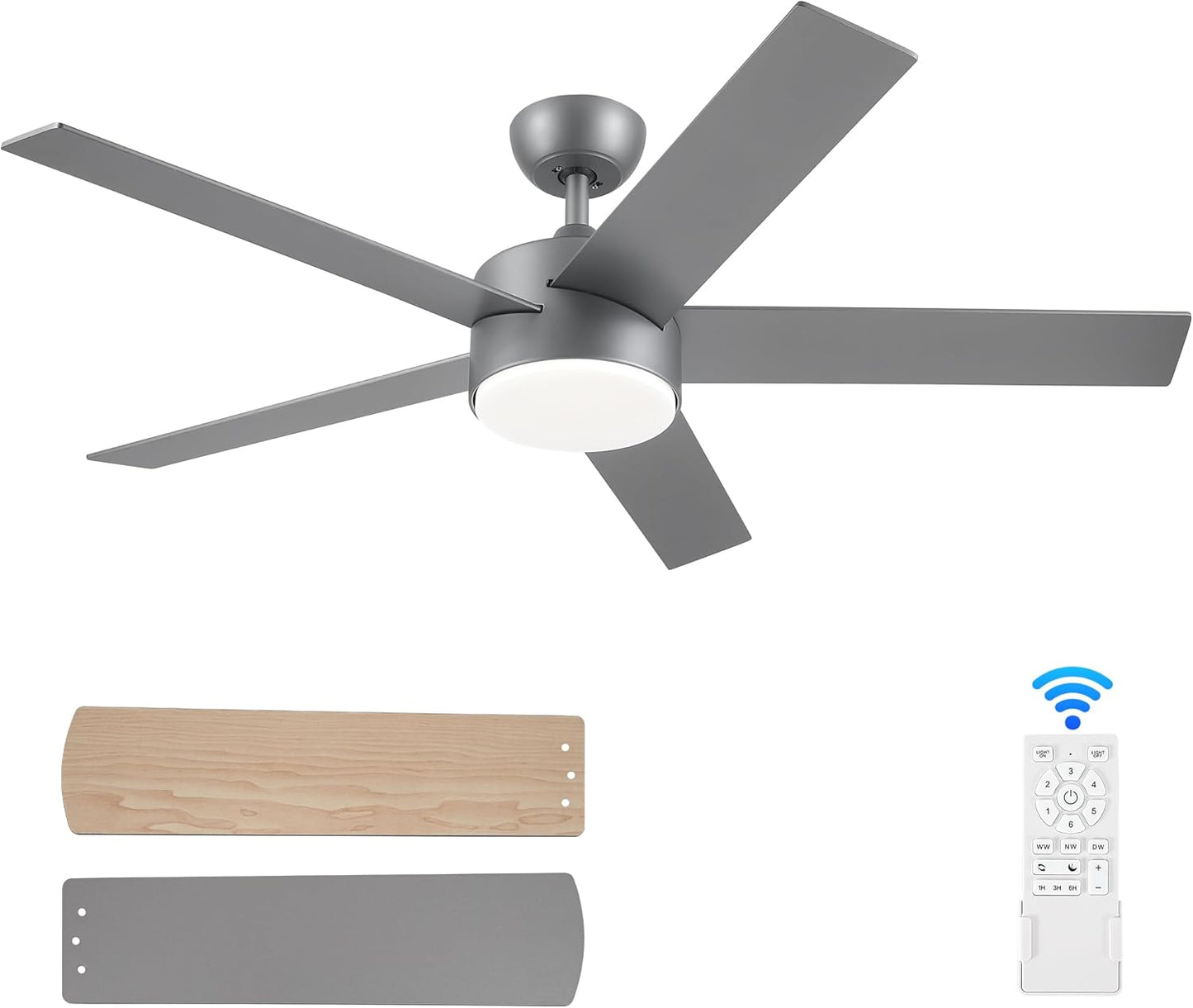 52 Inch Ceiling Fan with Lights and Remote Control for Modern Homes