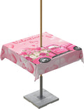 Valentine's Day Pink Truck Square Tablecloth - Waterproof & Zippered Design