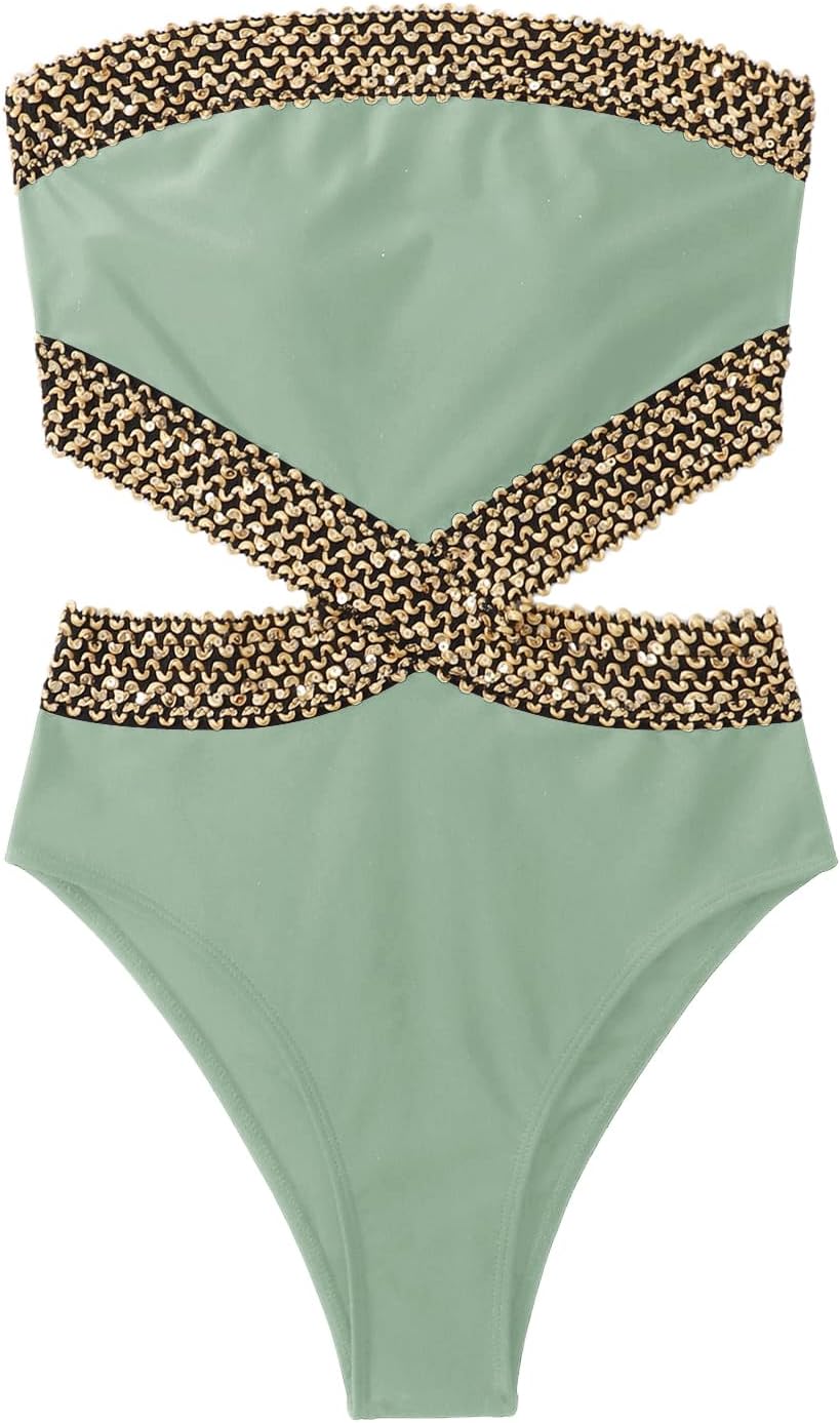 Milumia Women's Stitch Detail Strapless One Piece Swimsuit Review