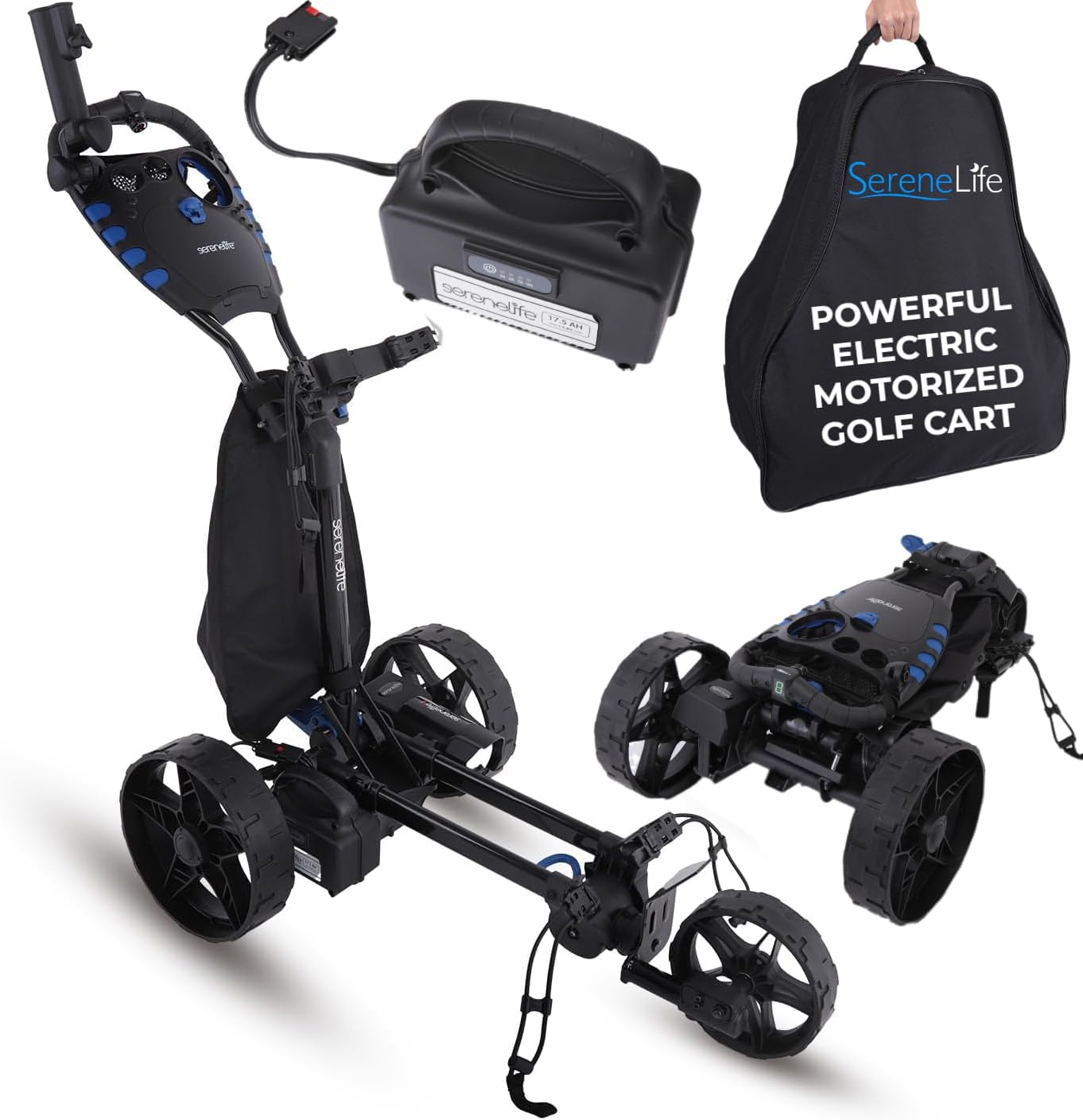 SereneLife Golf Push Cart: Foldable & Lightweight!