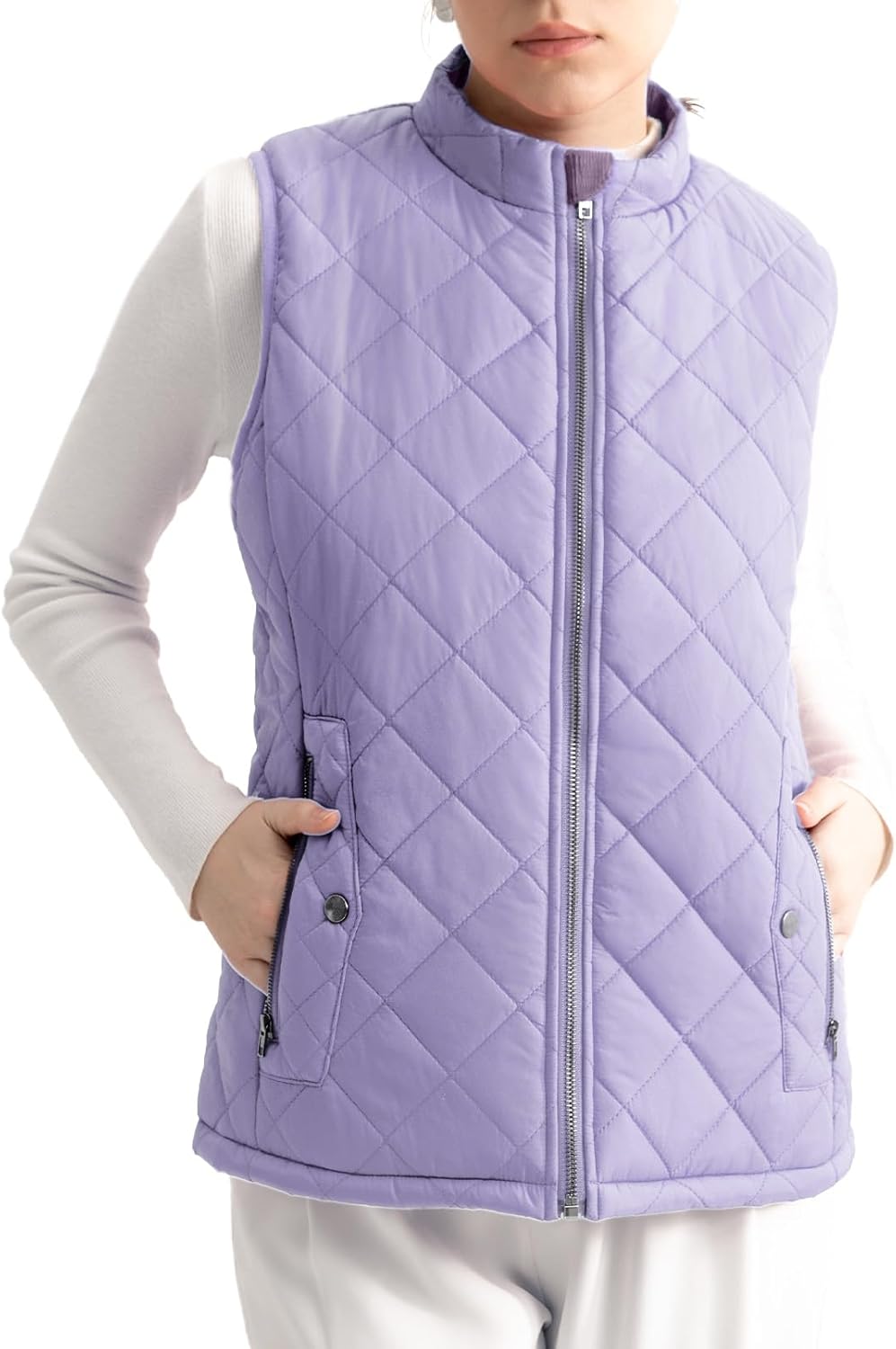 Women's Quilted Puffer Vest with Pockets for All Seasons