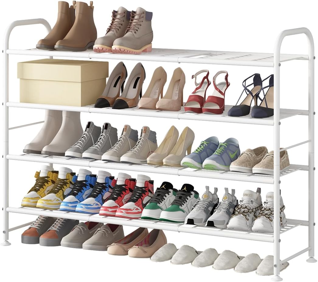 LINZINAR 4 Tier Shoe Rack Organizer for Closet and Entryway