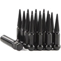 10x1.25 Spike Lug Nuts 16pcs - Tall Black Spiked Acorn Lug Nuts