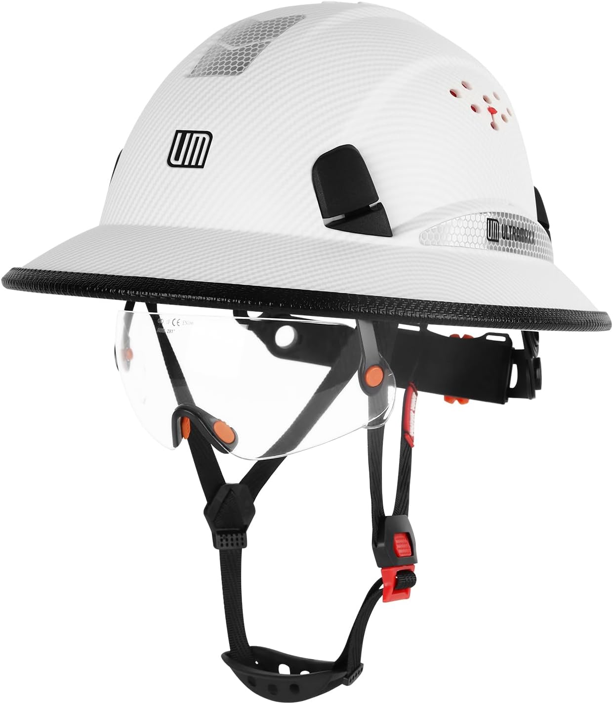 Full Brim Hard Hat with Built-in Visor for Safety and Comfort