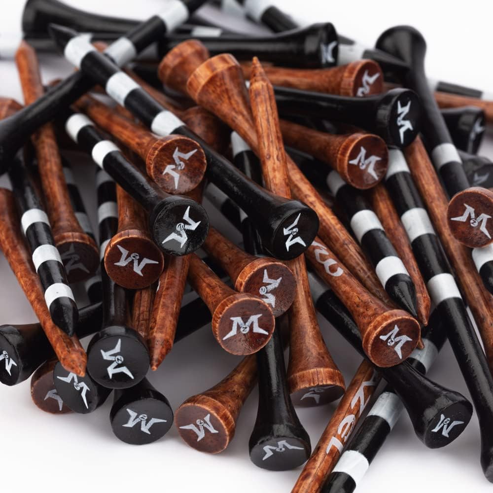 MAZEL Natural Wood Golf Tees, Reduce Friction, More Stable