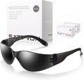 100 Pack of Tinted Safety Glasses - Dark Smoke Protective Eyewear