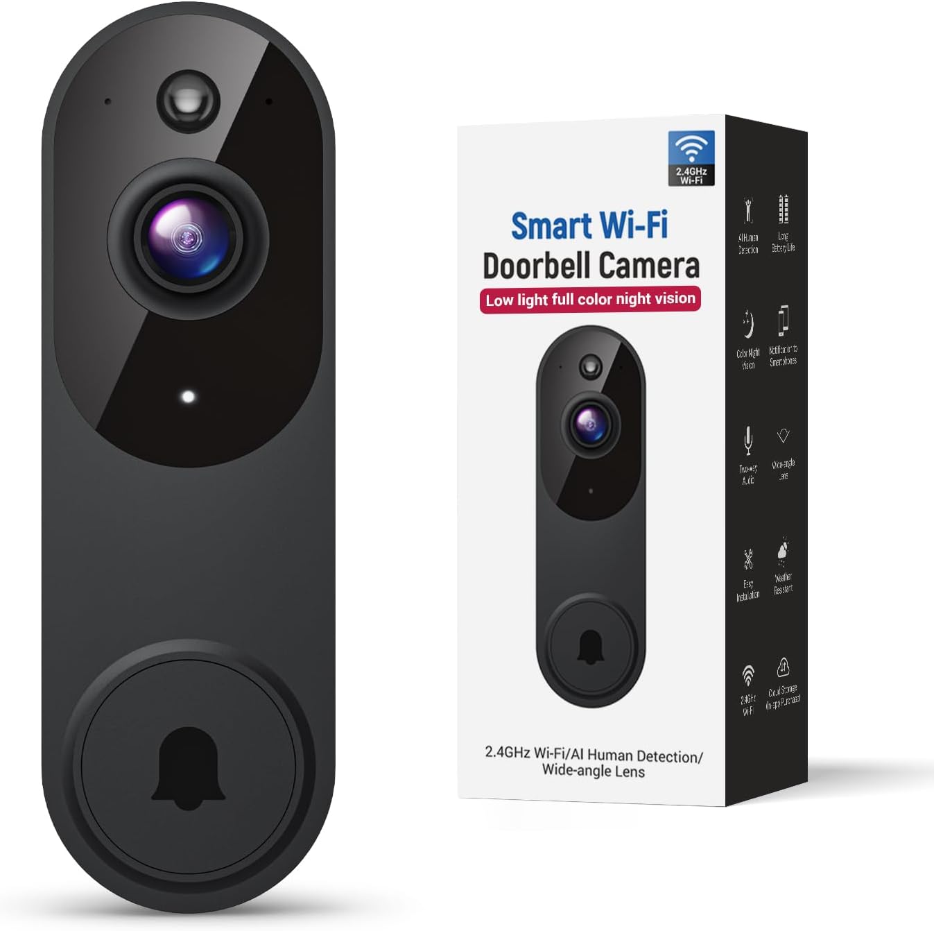 AI-Powered Wireless Doorbell: Instant Alerts & Night Vision