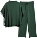 Women's Two Piece Outfits 3/4 Batwing Sleeve Capelet Pullover Lounge