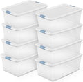 Sterilite 8-Pack Latching Box Under Bed Storage Bins - Clear 106 Quart