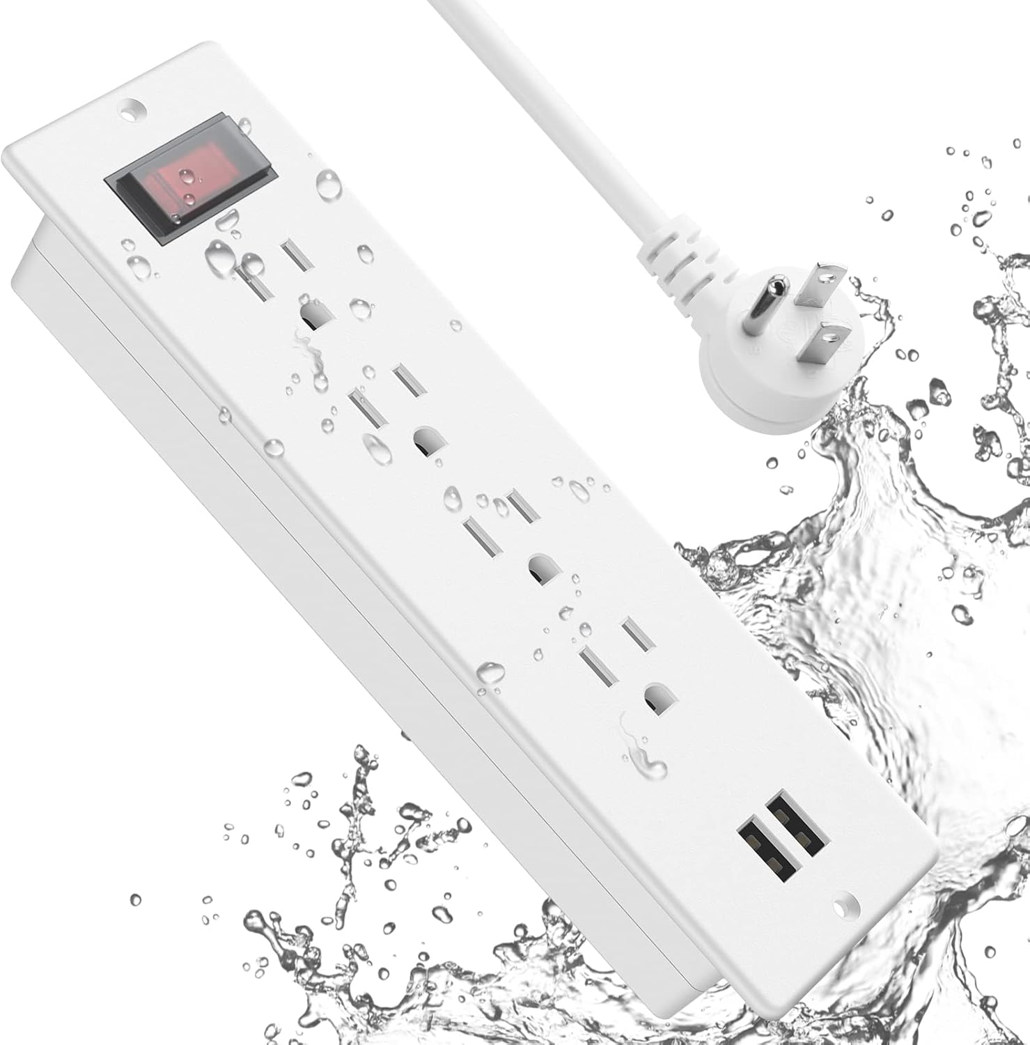 Conference Recessed Power Strip Waterproof with 4 Outlets & USB