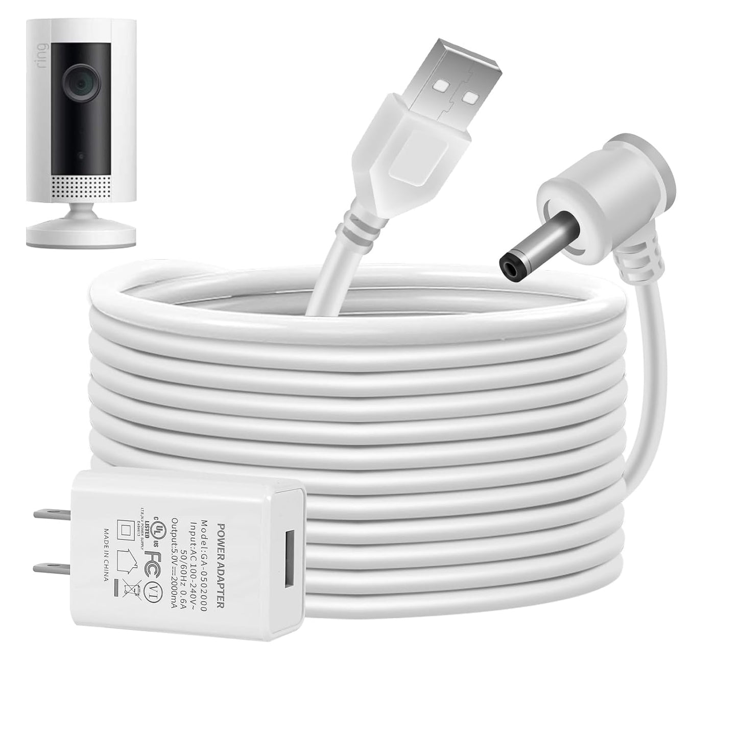 30ft Weatherproof Ring Cam Charging Cable - Fast Power Boost