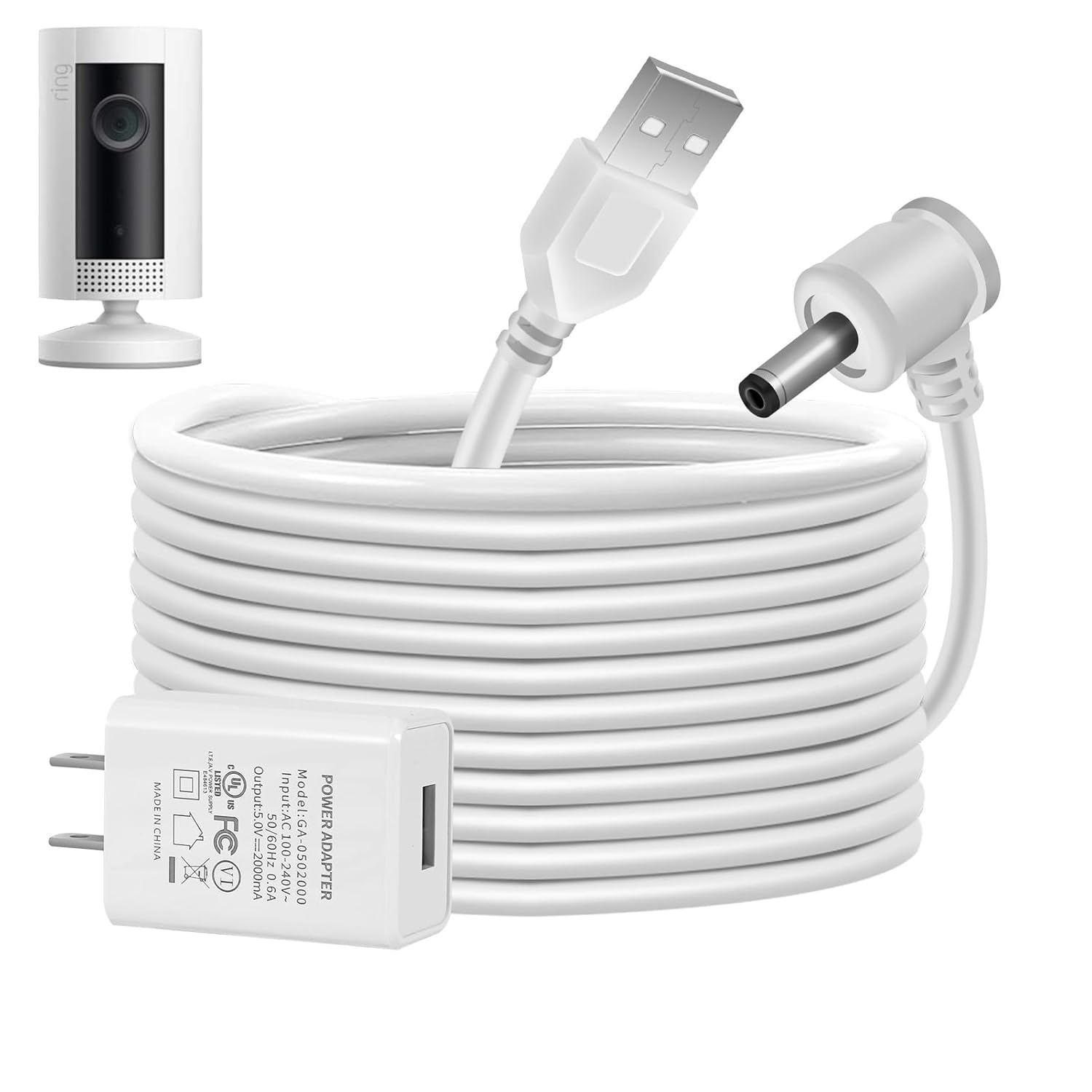 30ft Weatherproof Ring Cam Charging Cable - Fast Power Boost