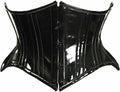 Daisy corsets Underbust Black Patent PVC Waist Cincher - Curvy Cut