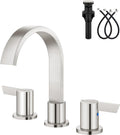 8 in Widespread Waterfall Bathroom Faucet - Brushed Nickel