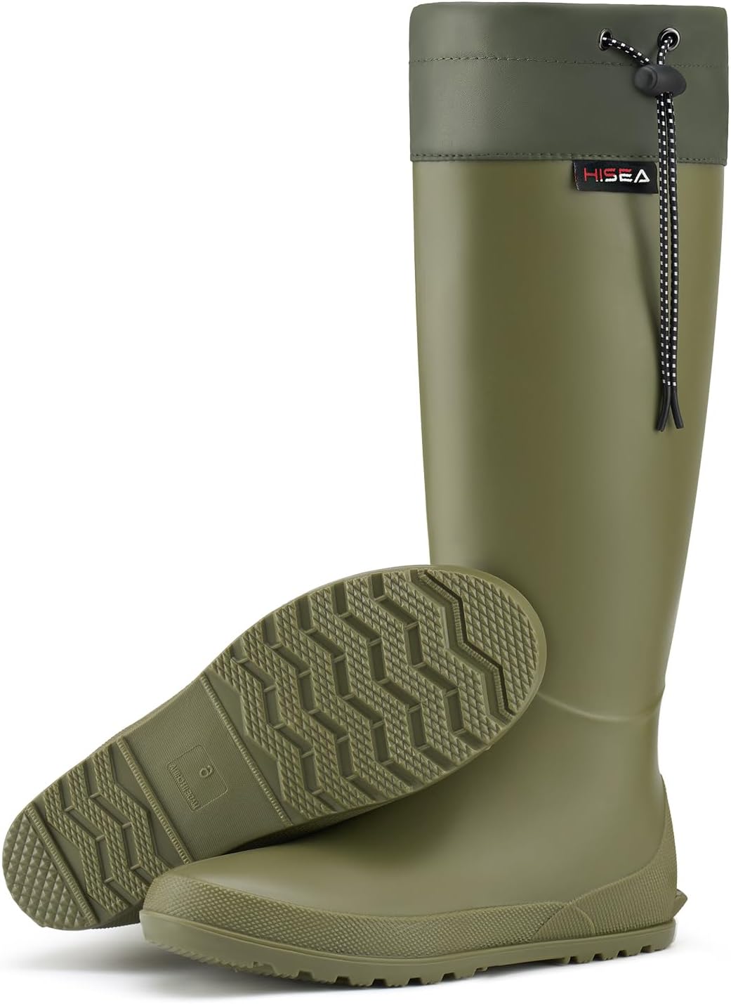 HISEA Womens Rubber Rain Boots Waterproof Packable Tall Garden