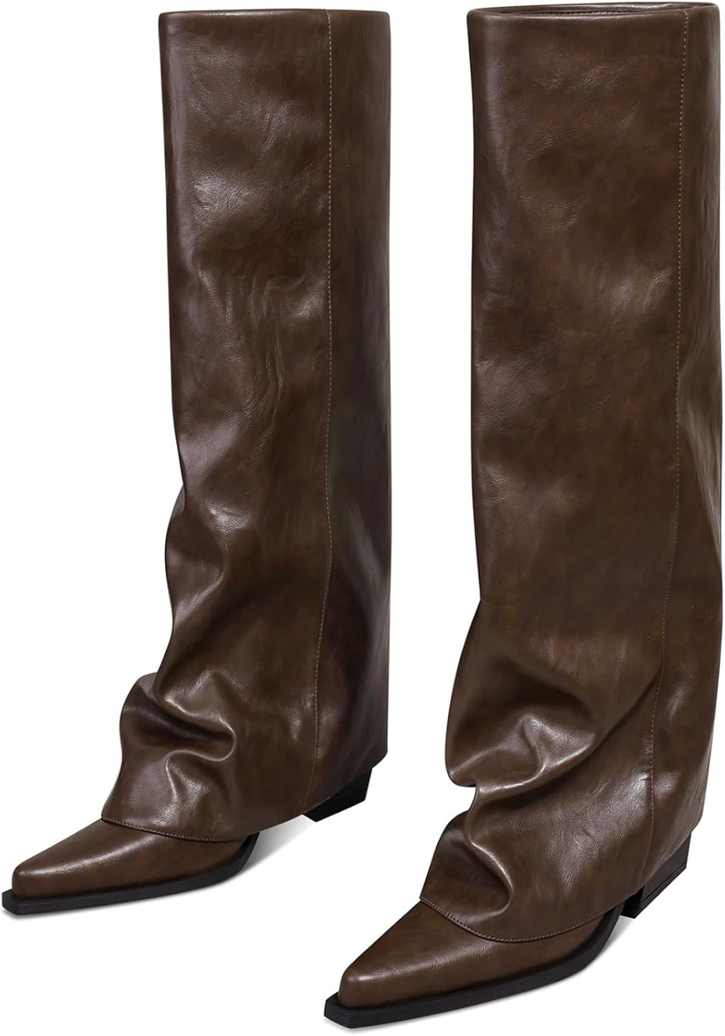 Women's Fold Over Knee High Boots for Wide Calf Comfort and Style