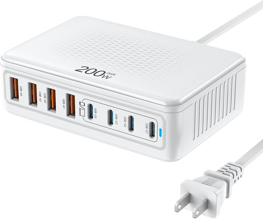 200W GaN 8-Port USB C Charger - Fast Charging Hub