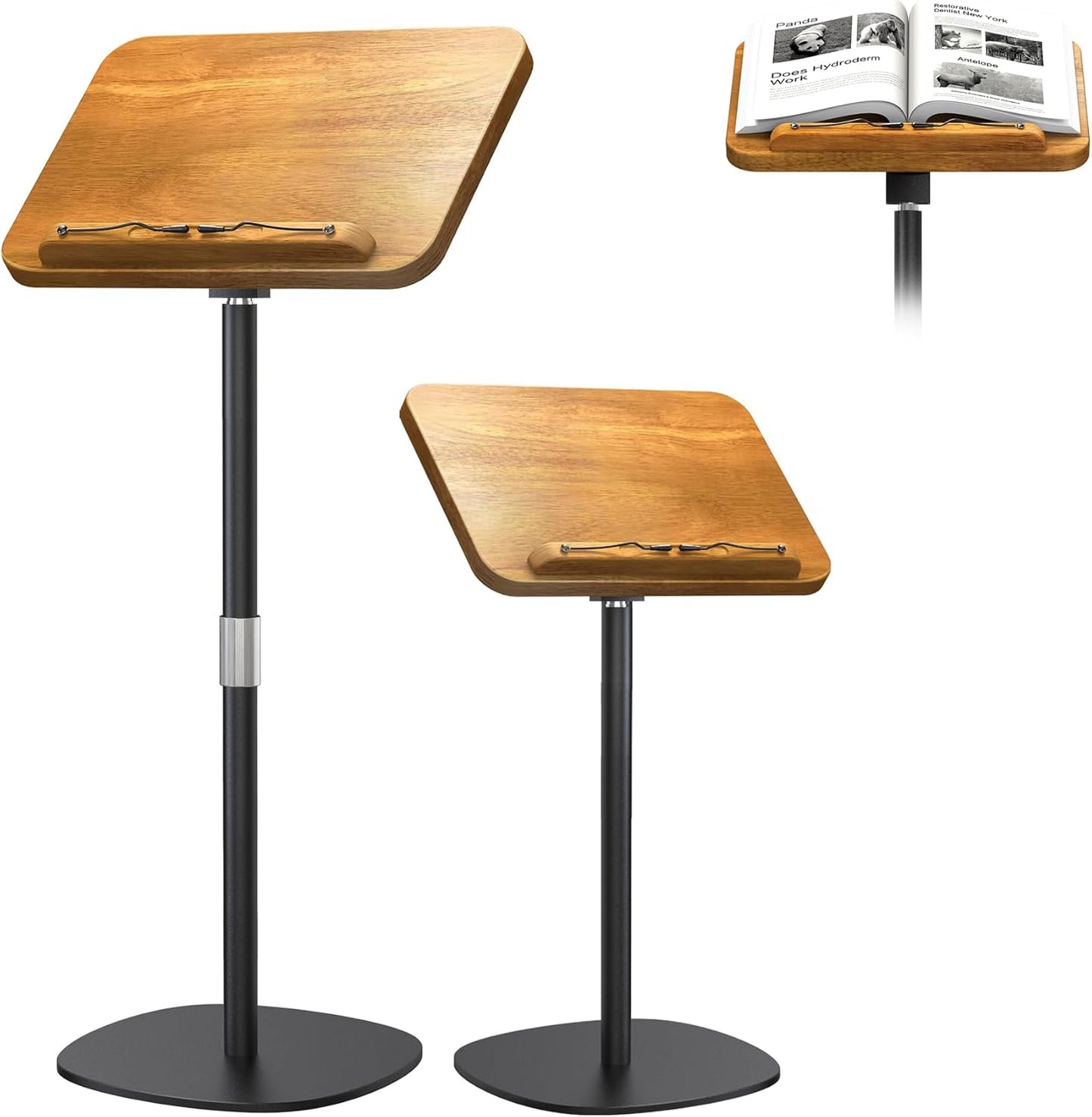 NAMON Floor Book Stand for Reading - Adjustable Solid Wood Design