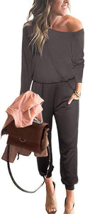 PRETTYGARDEN Off Shoulder Long Sleeve Jumpsuit - Dressy Everyday