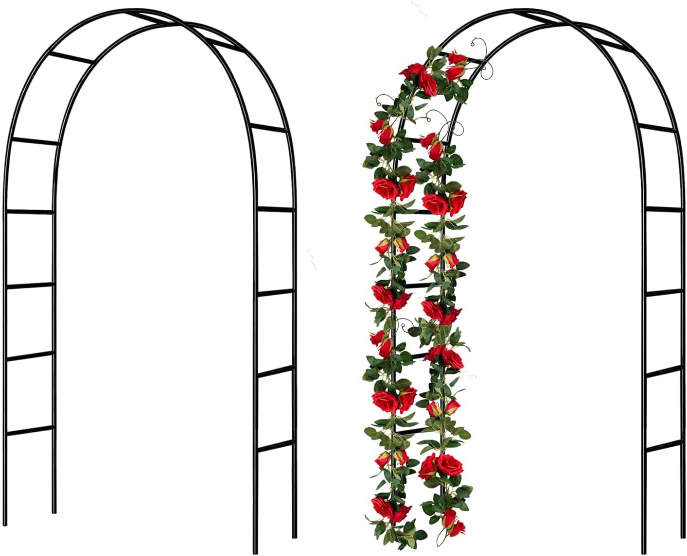 7.9 Ft H x 4.6 Ft W Metal Pergola Arbor for Climbing Plants