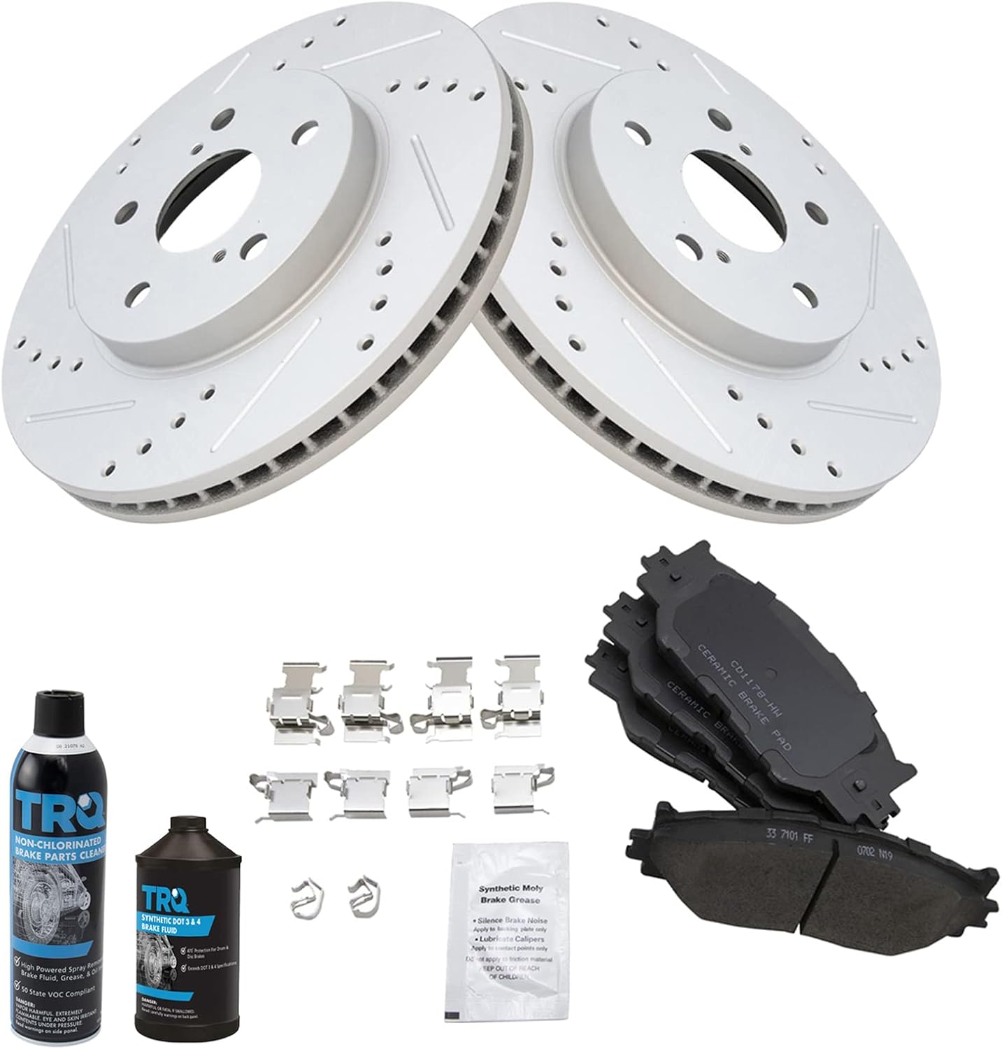 TRQ Front Performance Brake Pad & Rotor Kit for Lexus IS250
