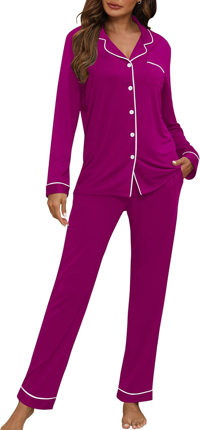 HNG Women Pajama Set Long Sleeve Sleepwear for Ultimate Comfort