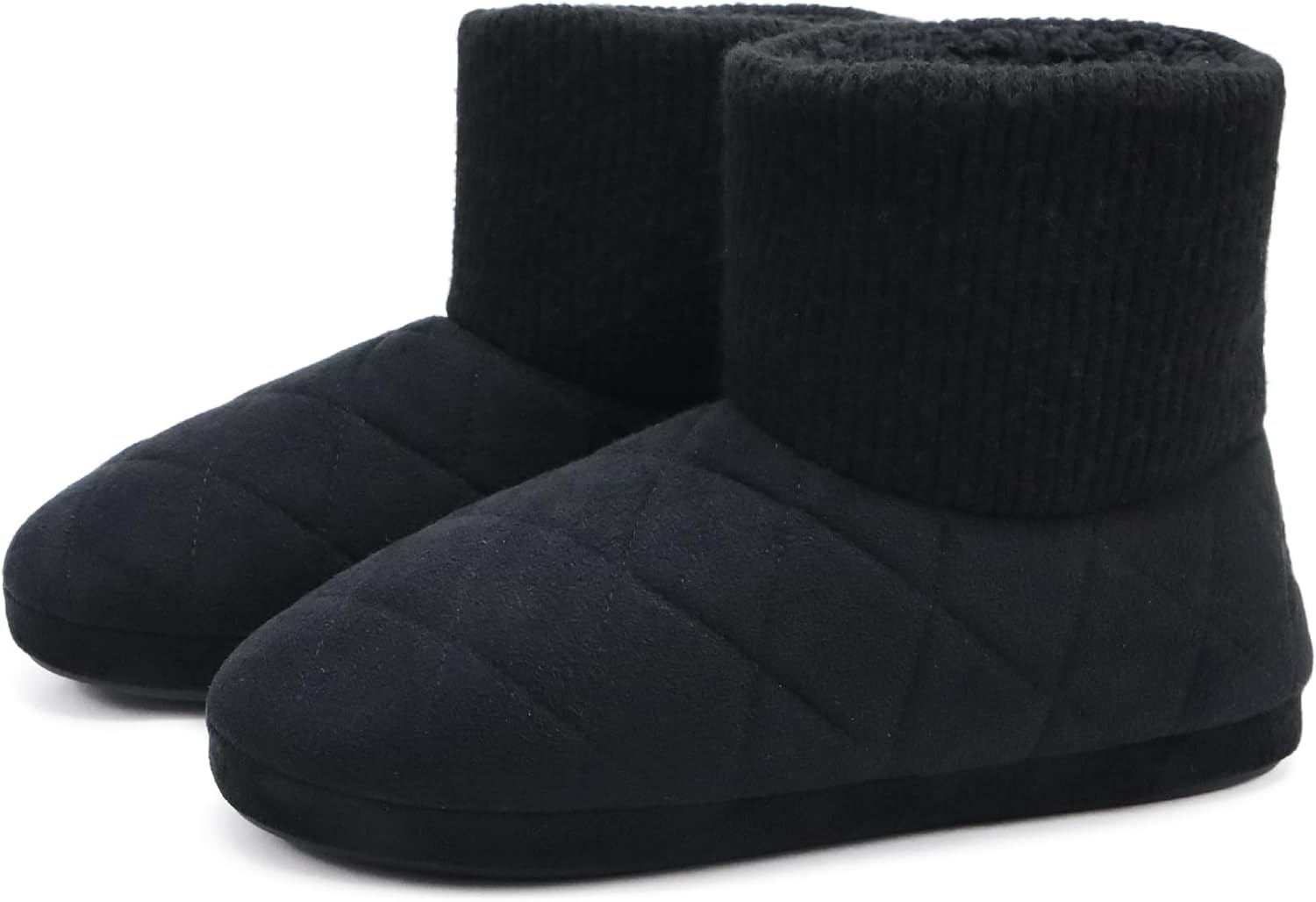 Cozy Memory Foam Slipper Boots for Men with Soft Rubber Sole