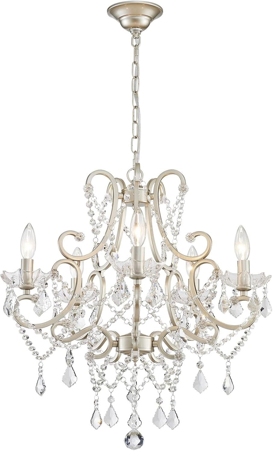 Elegant 5-Light Crystal Chandelier for Modern Home Decor